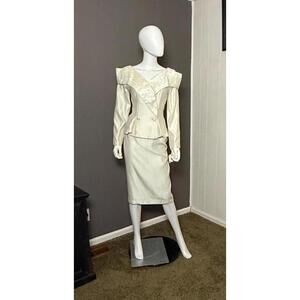 1980's does 1940's Bridal Skirt Suit from Kathy J Medium NWT Dramatic Shoulder